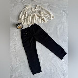 Sanctuary Black Polished Cargo Pants, 28” inseam, Tapered hem,back pocket detail